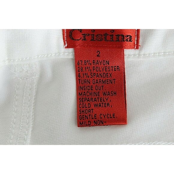 V Christina Sz 2 x 30 Ivory Gold Embroidered Rayon Poly Spandex Pant - Picture 7 of 10